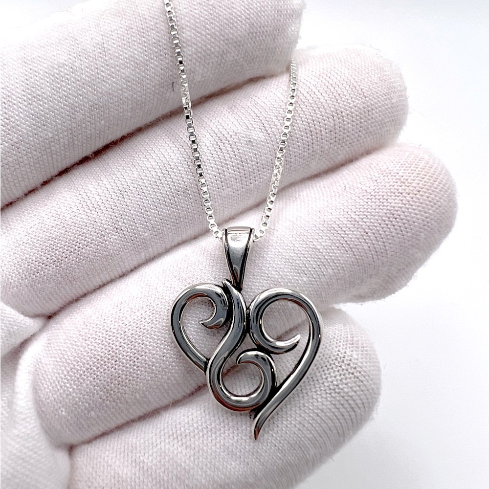 .925 Sterling Silver Heart Necklace